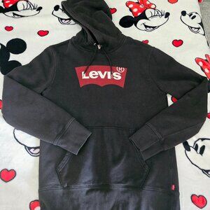 Black Levi's hoodie with classic Levi's red logo in front